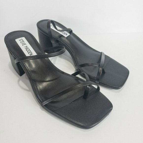 Steve Madden Involved Barely-There Sandals Black -6 - Picture 6 of 8